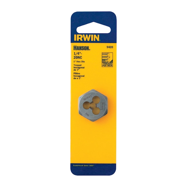 Irwin Irwin Hanson High Carbon Steel SAE Hexagon Die 1/4 in. 1 pc 9420ZR - main
